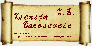 Ksenija Baroševčić vizit kartica